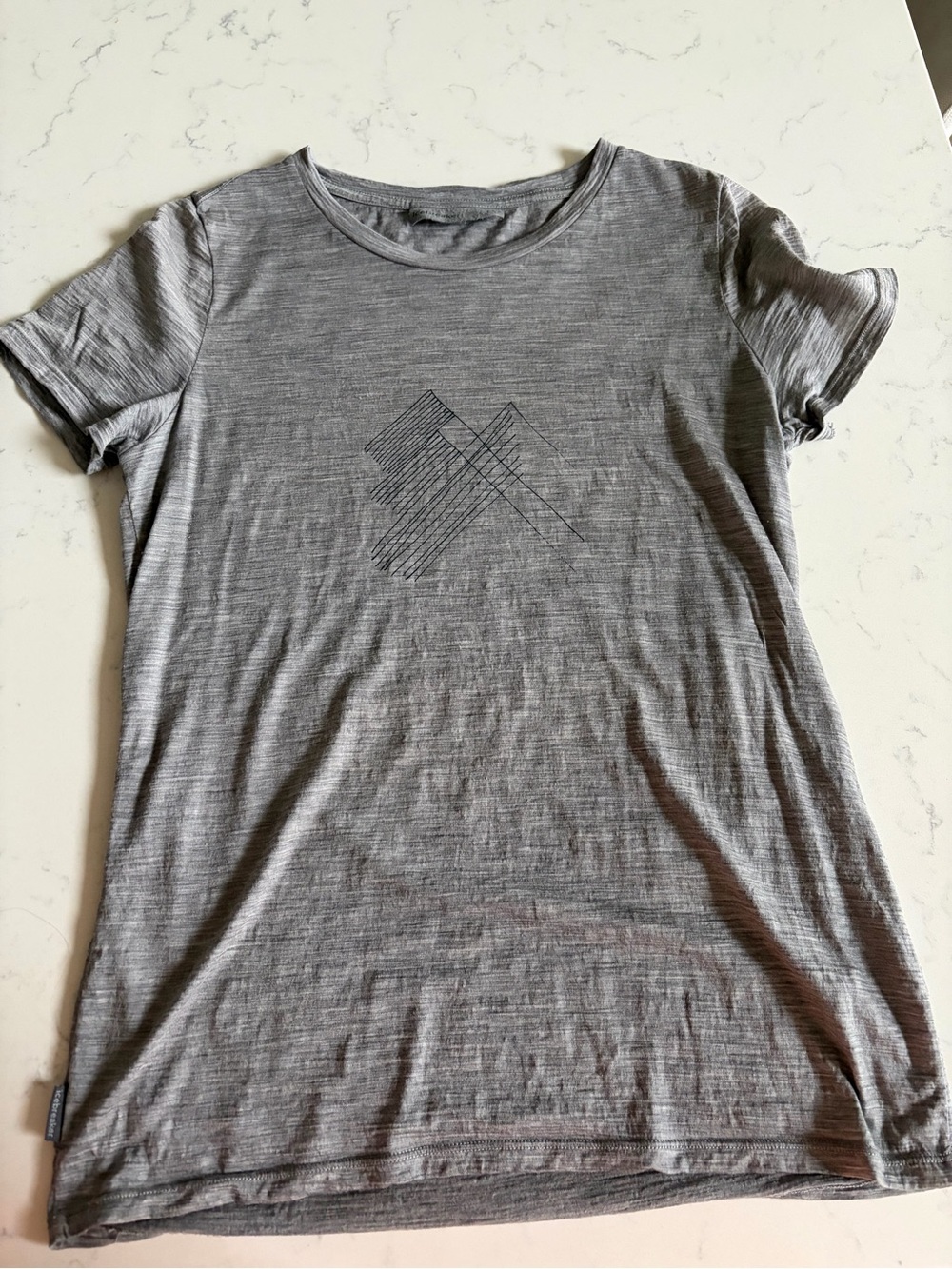 Icebreaker Heather Gray Short Sleeve Women's Tee with Subtle Graphic